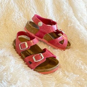 Toddler pink sparkle Birkenstock sandals